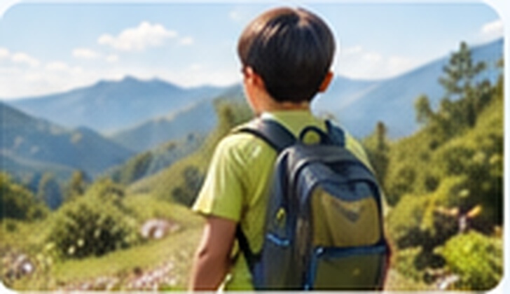 Child outdoors on an adventure