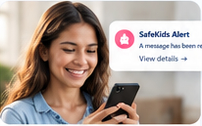Parent receiving a SafeKids notification